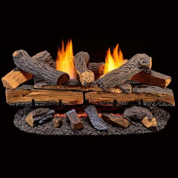 Duluth Forge Vent Free Dual Fuel Log Set - 30 In. Split Red Oak - T-Stat Control DLS-30T-1